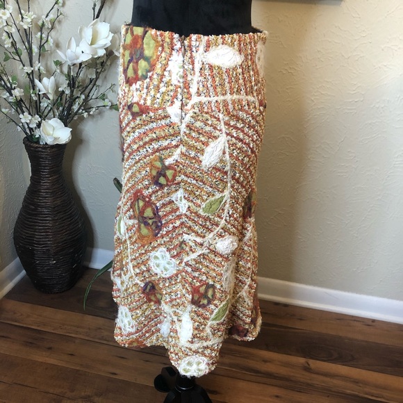 Sevier Skirts Floral Tweed Wool Vintage Fall Winter MIDI Skirt Medium - Picture 3 of 6